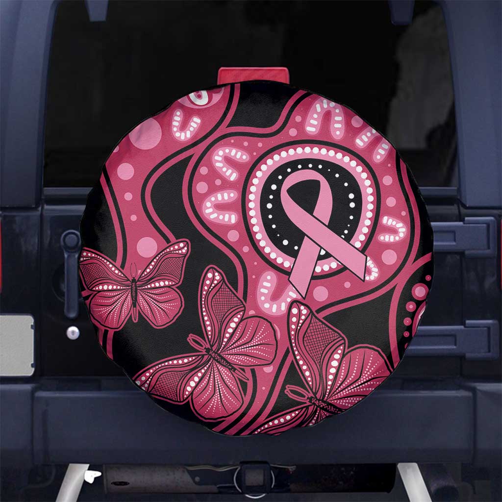 Australia Indigenous Spare Tire Cover Breast Cancer Black Aboriginal Butterfly