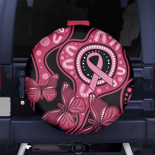 Australia Indigenous Spare Tire Cover Breast Cancer Black Aboriginal Butterfly