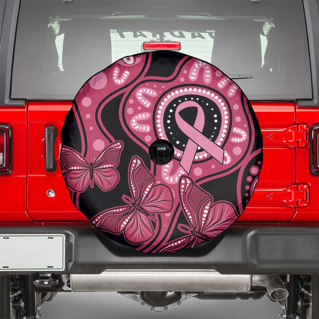 Australia Indigenous Spare Tire Cover Breast Cancer Black Aboriginal Butterfly