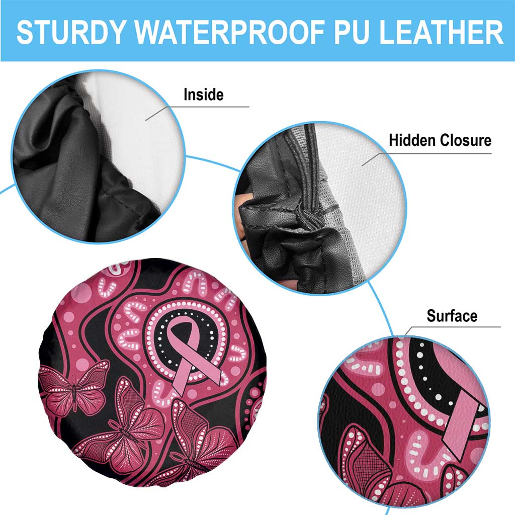 Australia Indigenous Spare Tire Cover Breast Cancer Black Aboriginal Butterfly