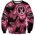 Australia Indigenous Sweatshirt Breast Cancer Black Aboriginal Butterfly