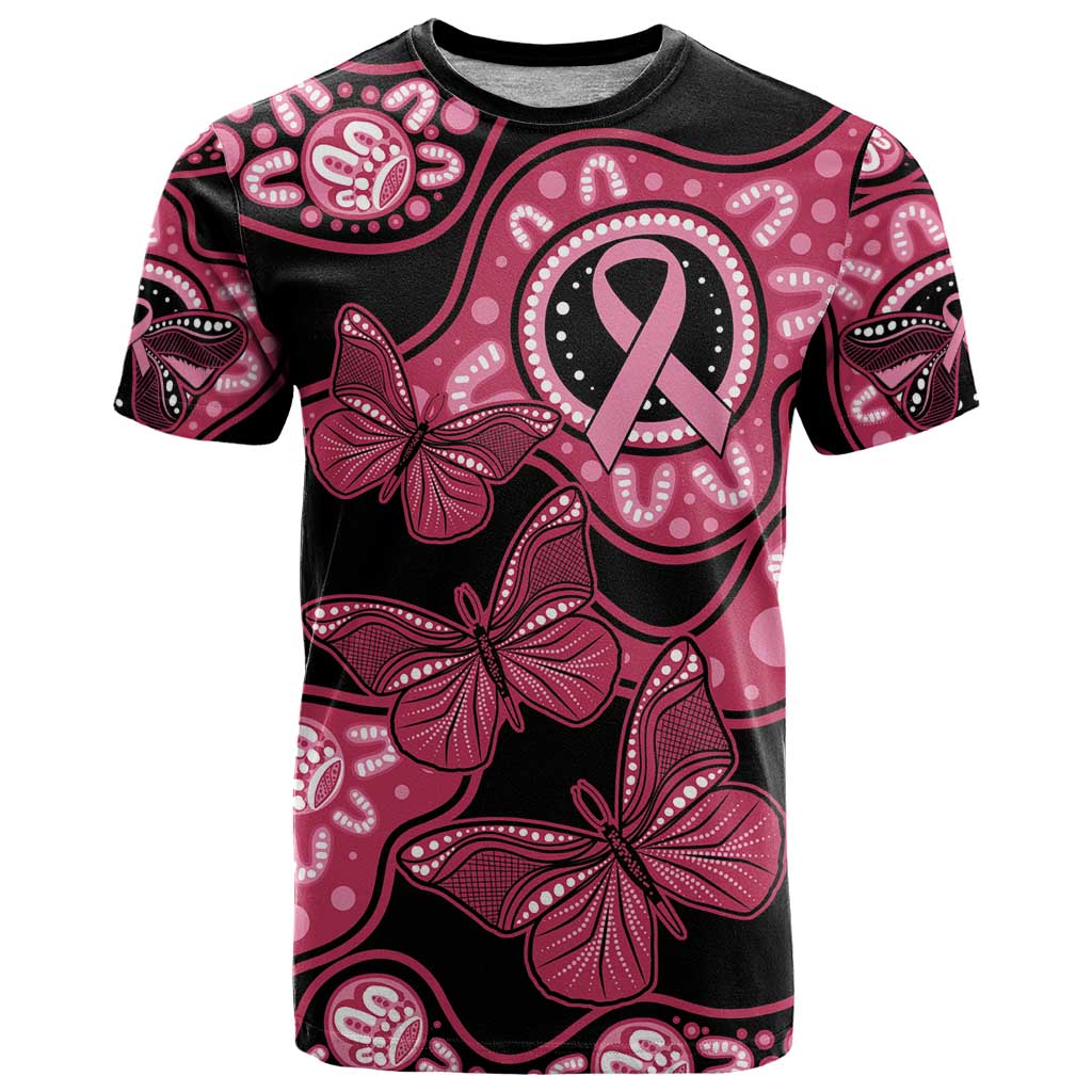 Australia Indigenous T Shirt Breast Cancer Black Aboriginal Butterfly