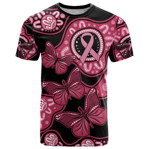Australia Indigenous T Shirt Breast Cancer Black Aboriginal Butterfly