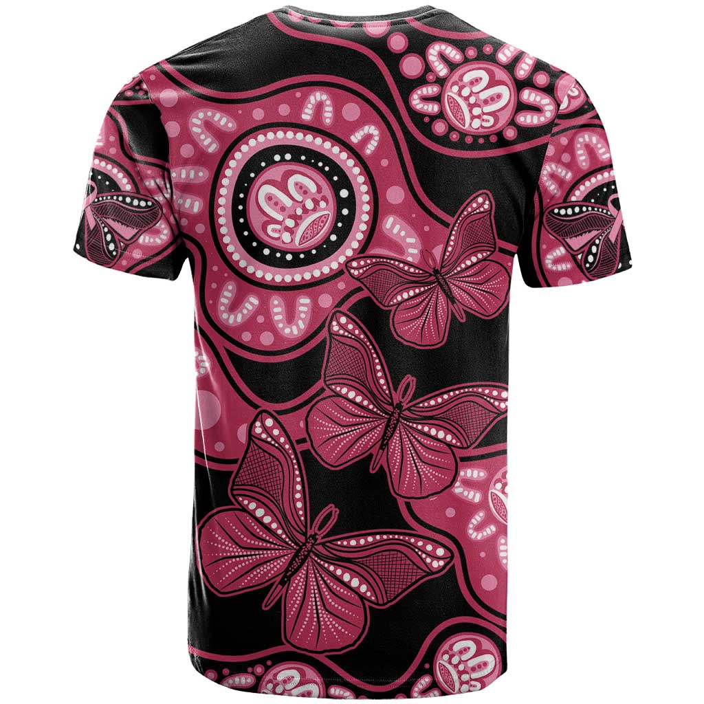 Australia Indigenous T Shirt Breast Cancer Black Aboriginal Butterfly