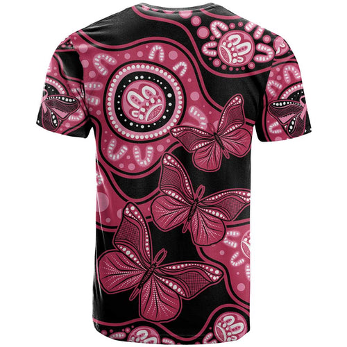 Australia Indigenous T Shirt Breast Cancer Black Aboriginal Butterfly