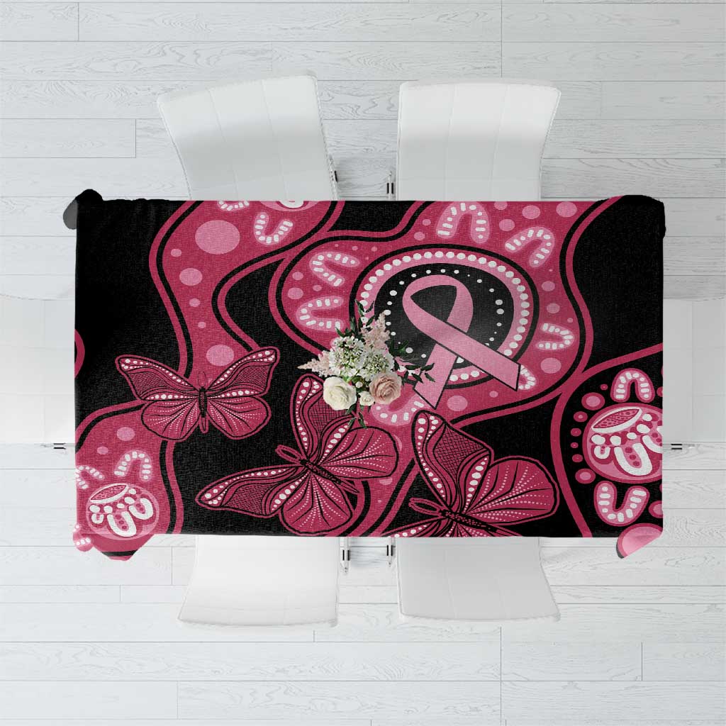 Australia Indigenous Tablecloth Breast Cancer Black Aboriginal Butterfly