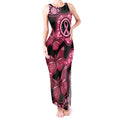 Australia Indigenous Tank Maxi Dress Breast Cancer Black Aboriginal Butterfly