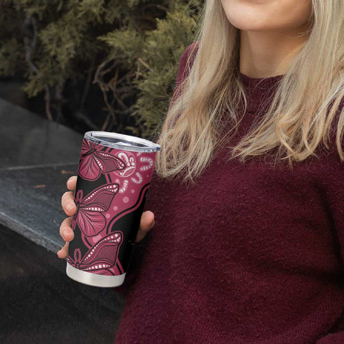 Australia Indigenous Tumbler Cup Breast Cancer Black Aboriginal Butterfly