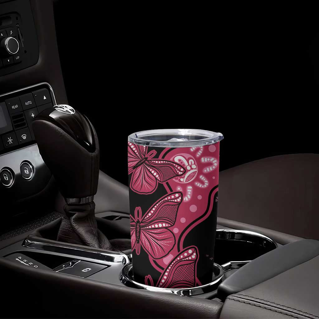 Australia Indigenous Tumbler Cup Breast Cancer Black Aboriginal Butterfly