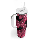 Australia Indigenous Tumbler With Handle Breast Cancer Black Aboriginal Butterfly