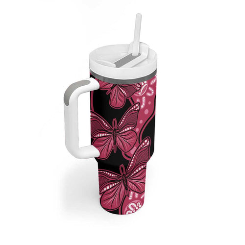 Australia Indigenous Tumbler With Handle Breast Cancer Black Aboriginal Butterfly