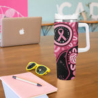 Australia Indigenous Tumbler With Handle Breast Cancer Black Aboriginal Butterfly