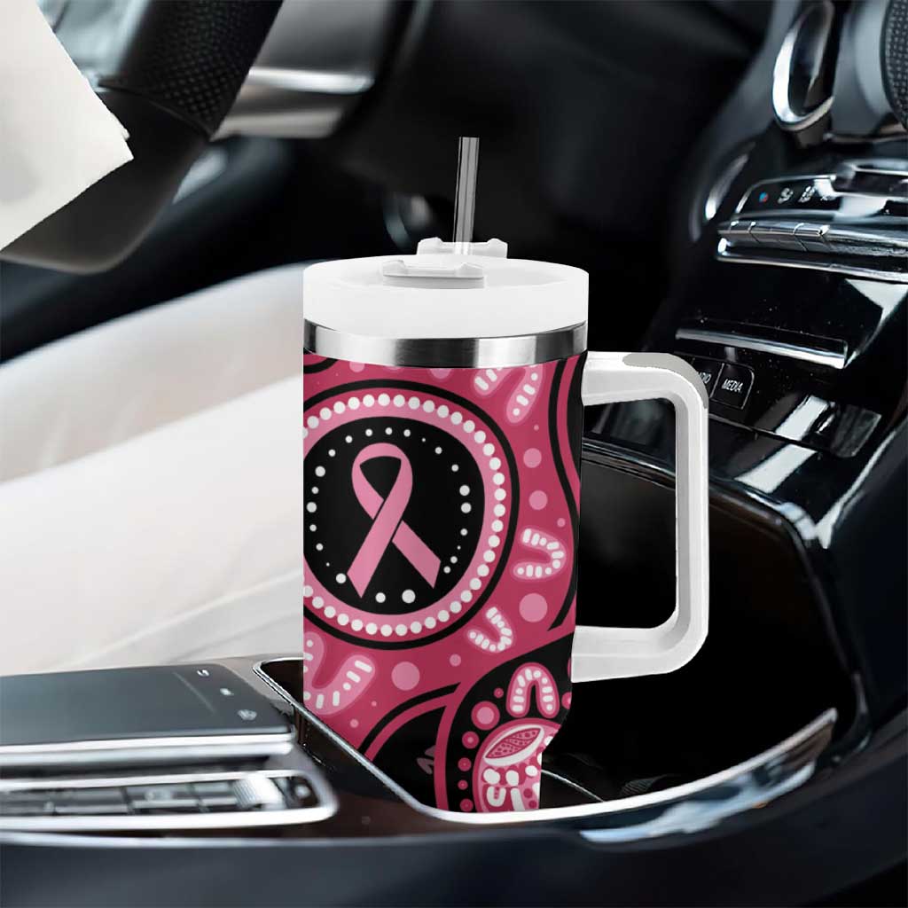 Australia Indigenous Tumbler With Handle Breast Cancer Black Aboriginal Butterfly