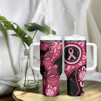 Australia Indigenous Tumbler With Handle Breast Cancer Black Aboriginal Butterfly
