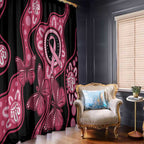 Australia Indigenous Window Curtain Breast Cancer Black Aboriginal Butterfly