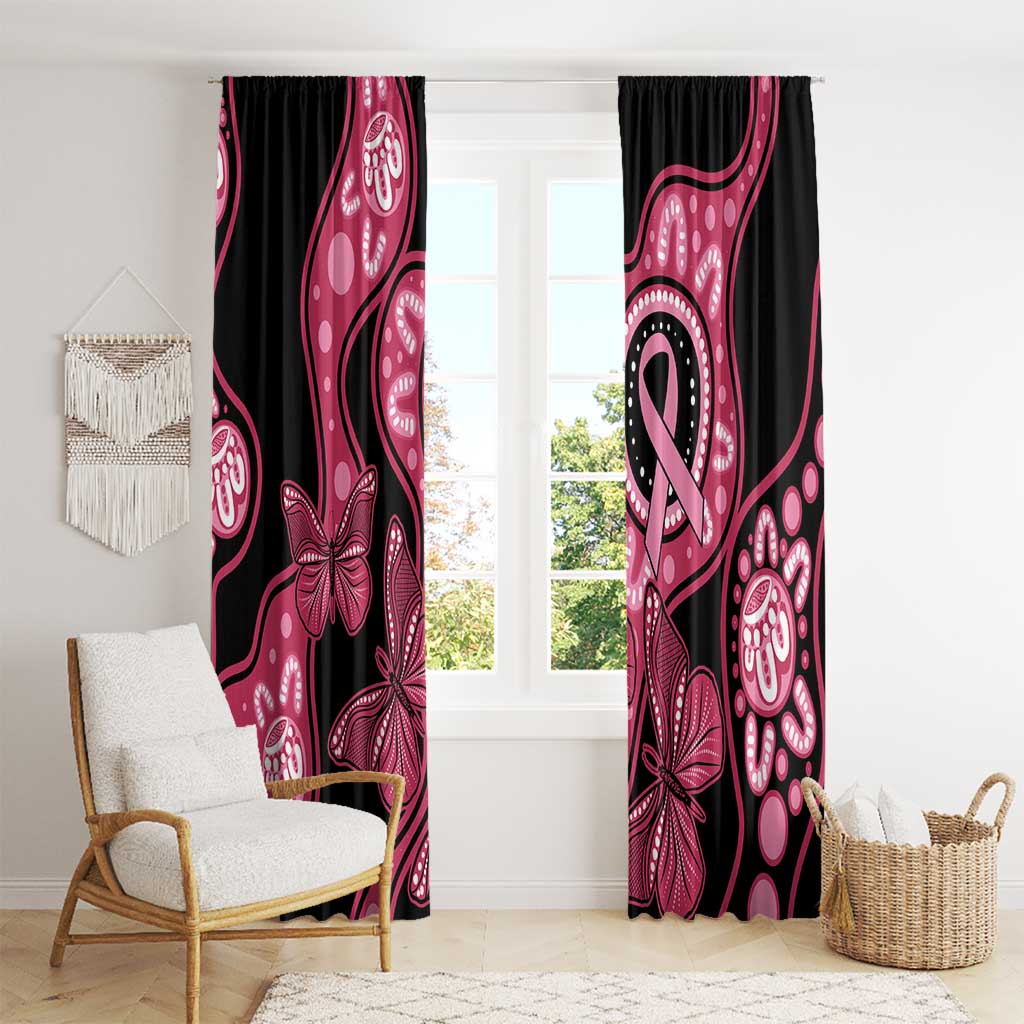 Australia Indigenous Window Curtain Breast Cancer Black Aboriginal Butterfly
