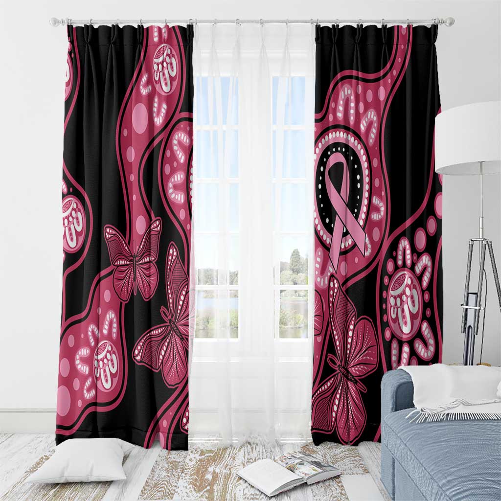 Australia Indigenous Window Curtain Breast Cancer Black Aboriginal Butterfly