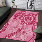 Australia Indigenous Area Rug Breast Cancer Pink Aboriginal Butterfly