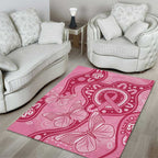 Australia Indigenous Area Rug Breast Cancer Pink Aboriginal Butterfly