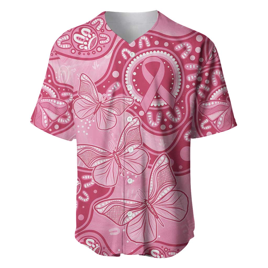 Australia Indigenous Baseball Jersey Breast Cancer Pink Aboriginal Butterfly