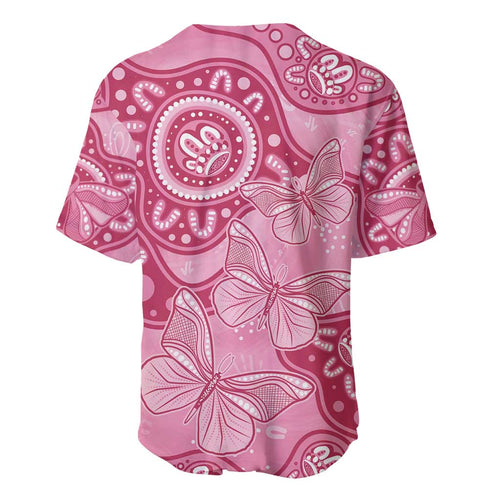 Australia Indigenous Baseball Jersey Breast Cancer Pink Aboriginal Butterfly