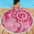 Australia Indigenous Beach Blanket Breast Cancer Pink Aboriginal Butterfly