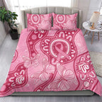 Australia Indigenous Bedding Set Breast Cancer Pink Aboriginal Butterfly