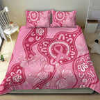 Australia Indigenous Bedding Set Breast Cancer Pink Aboriginal Butterfly