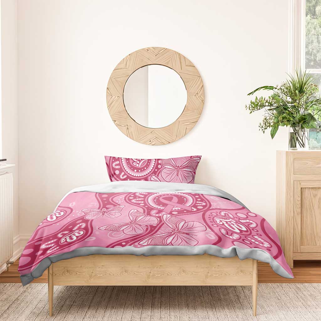Australia Indigenous Bedding Set Breast Cancer Pink Aboriginal Butterfly