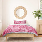 Australia Indigenous Bedding Set Breast Cancer Pink Aboriginal Butterfly