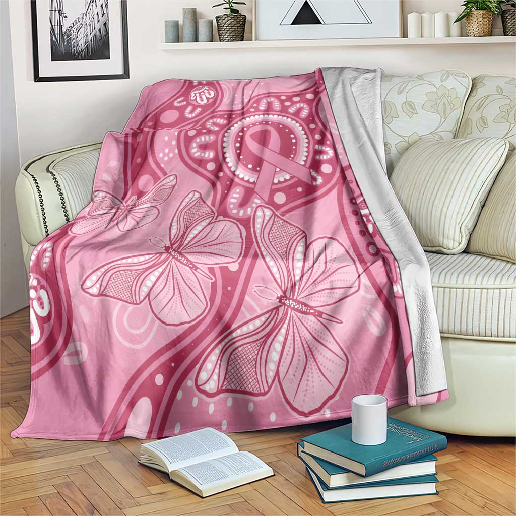 Australia Indigenous Blanket Breast Cancer Pink Aboriginal Butterfly