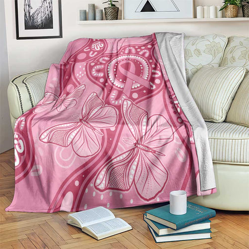 Australia Indigenous Blanket Breast Cancer Pink Aboriginal Butterfly