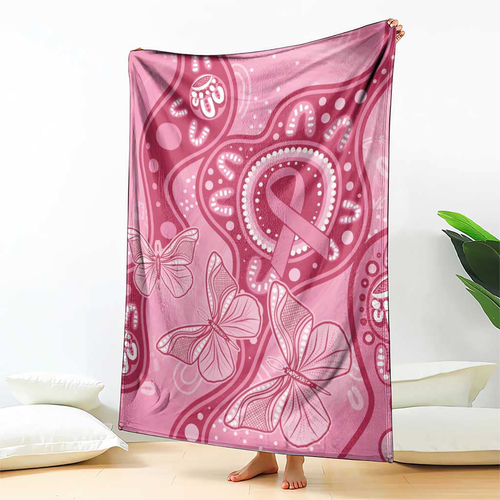 Australia Indigenous Blanket Breast Cancer Pink Aboriginal Butterfly