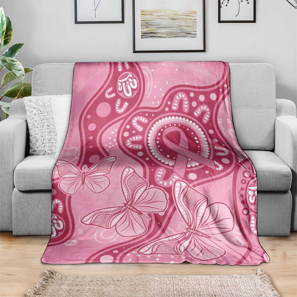 Australia Indigenous Blanket Breast Cancer Pink Aboriginal Butterfly