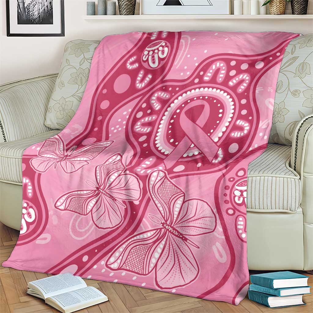 Australia Indigenous Blanket Breast Cancer Pink Aboriginal Butterfly