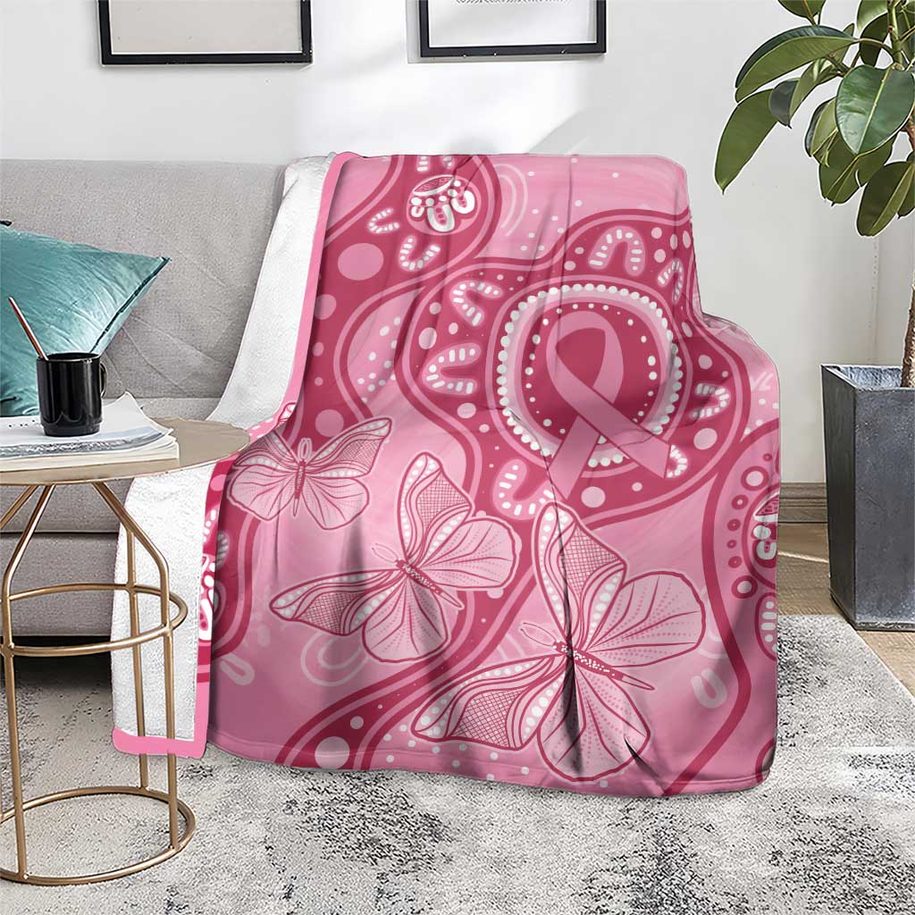 Australia Indigenous Blanket Breast Cancer Pink Aboriginal Butterfly