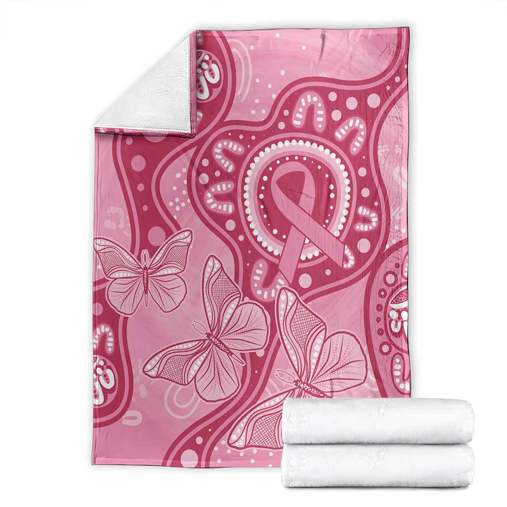 Australia Indigenous Blanket Breast Cancer Pink Aboriginal Butterfly