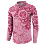 Australia Indigenous Button Sweatshirt Breast Cancer Pink Aboriginal Butterfly