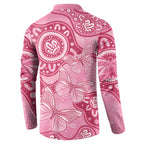 Australia Indigenous Button Sweatshirt Breast Cancer Pink Aboriginal Butterfly