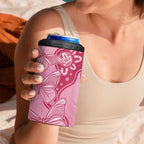 Australia Indigenous 4 in 1 Can Cooler Tumbler Breast Cancer Pink Aboriginal Butterfly