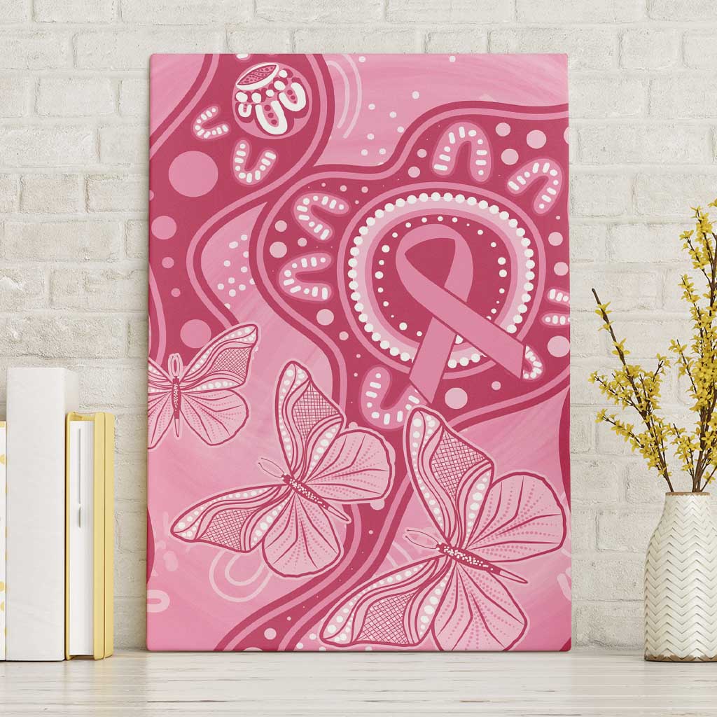 Australia Indigenous Canvas Wall Art Breast Cancer Pink Aboriginal Butterfly