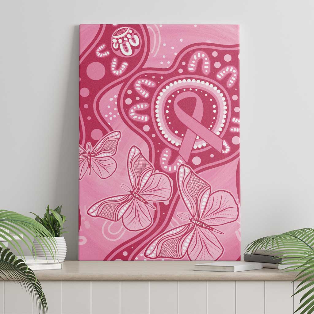 Australia Indigenous Canvas Wall Art Breast Cancer Pink Aboriginal Butterfly