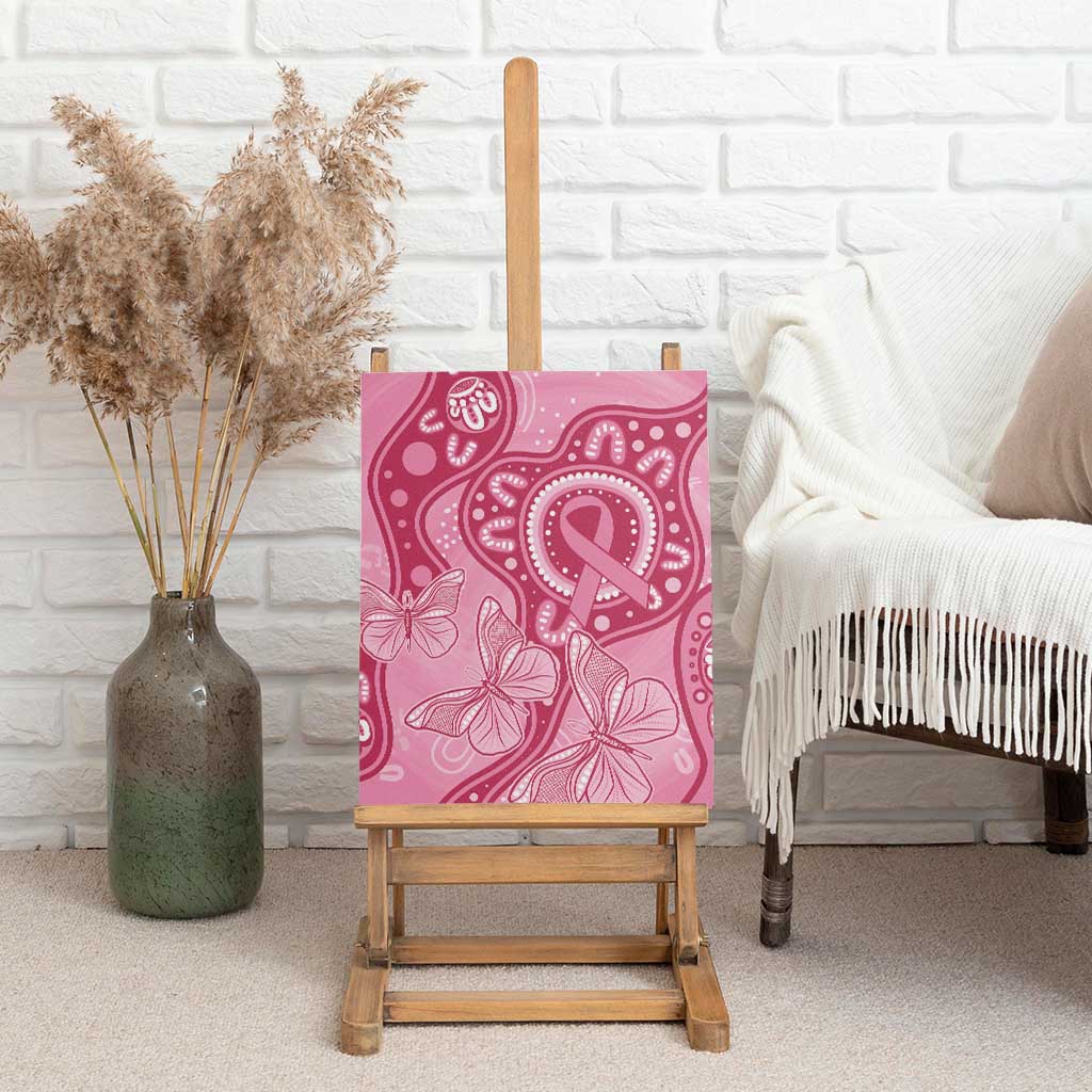 Australia Indigenous Canvas Wall Art Breast Cancer Pink Aboriginal Butterfly