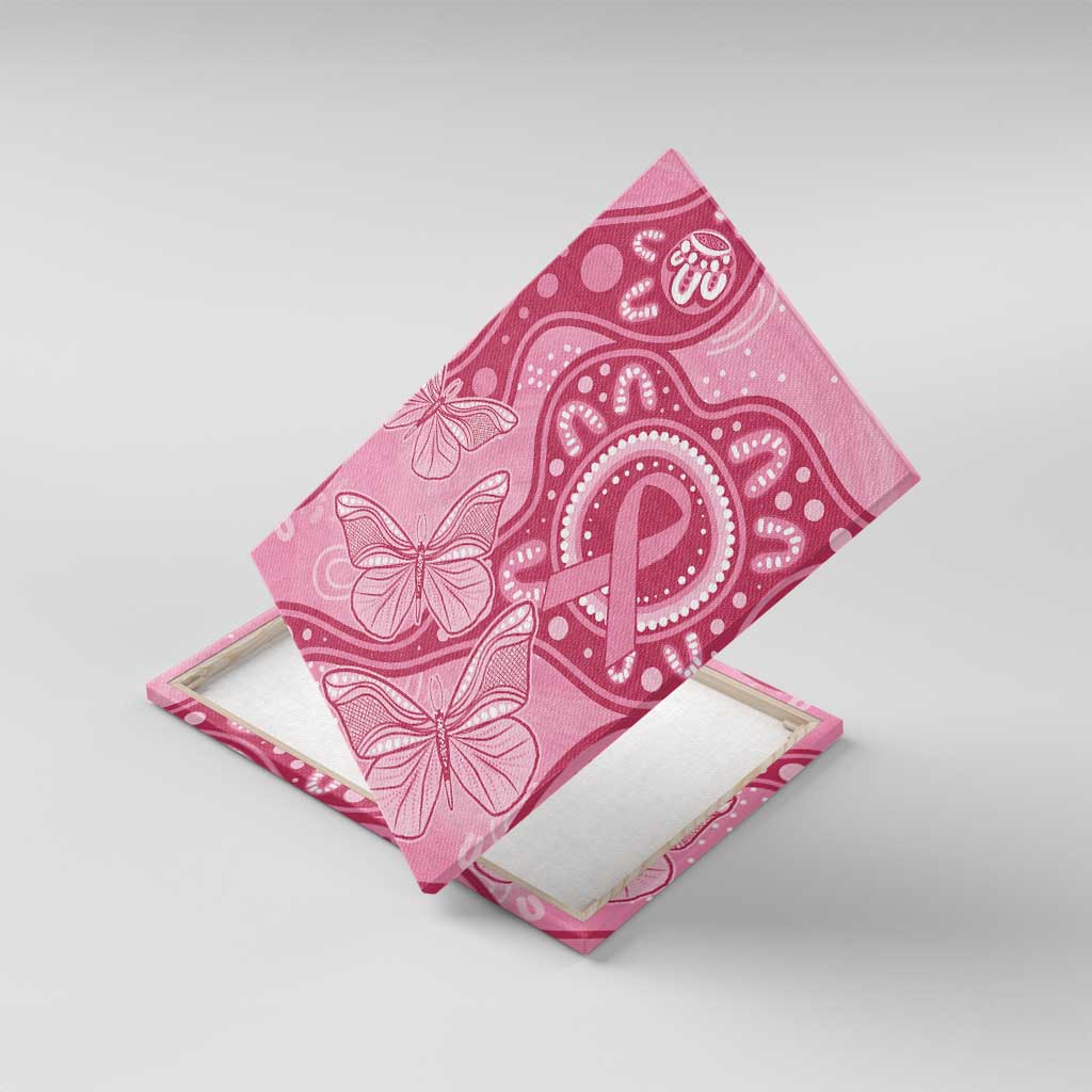 Australia Indigenous Canvas Wall Art Breast Cancer Pink Aboriginal Butterfly