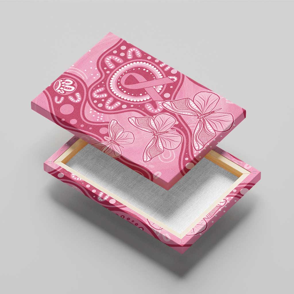 Australia Indigenous Canvas Wall Art Breast Cancer Pink Aboriginal Butterfly