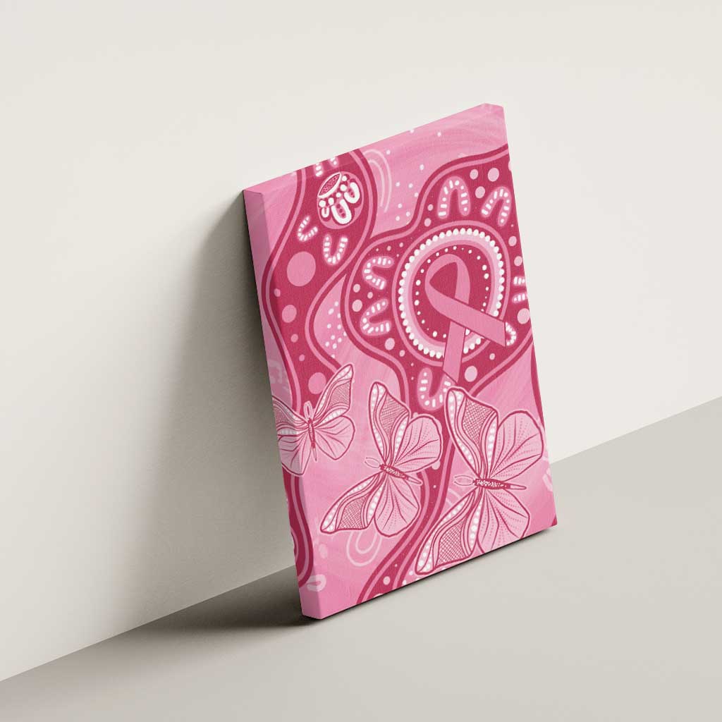 Australia Indigenous Canvas Wall Art Breast Cancer Pink Aboriginal Butterfly