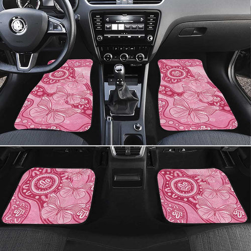 Australia Indigenous Car Mats Breast Cancer Pink Aboriginal Butterfly