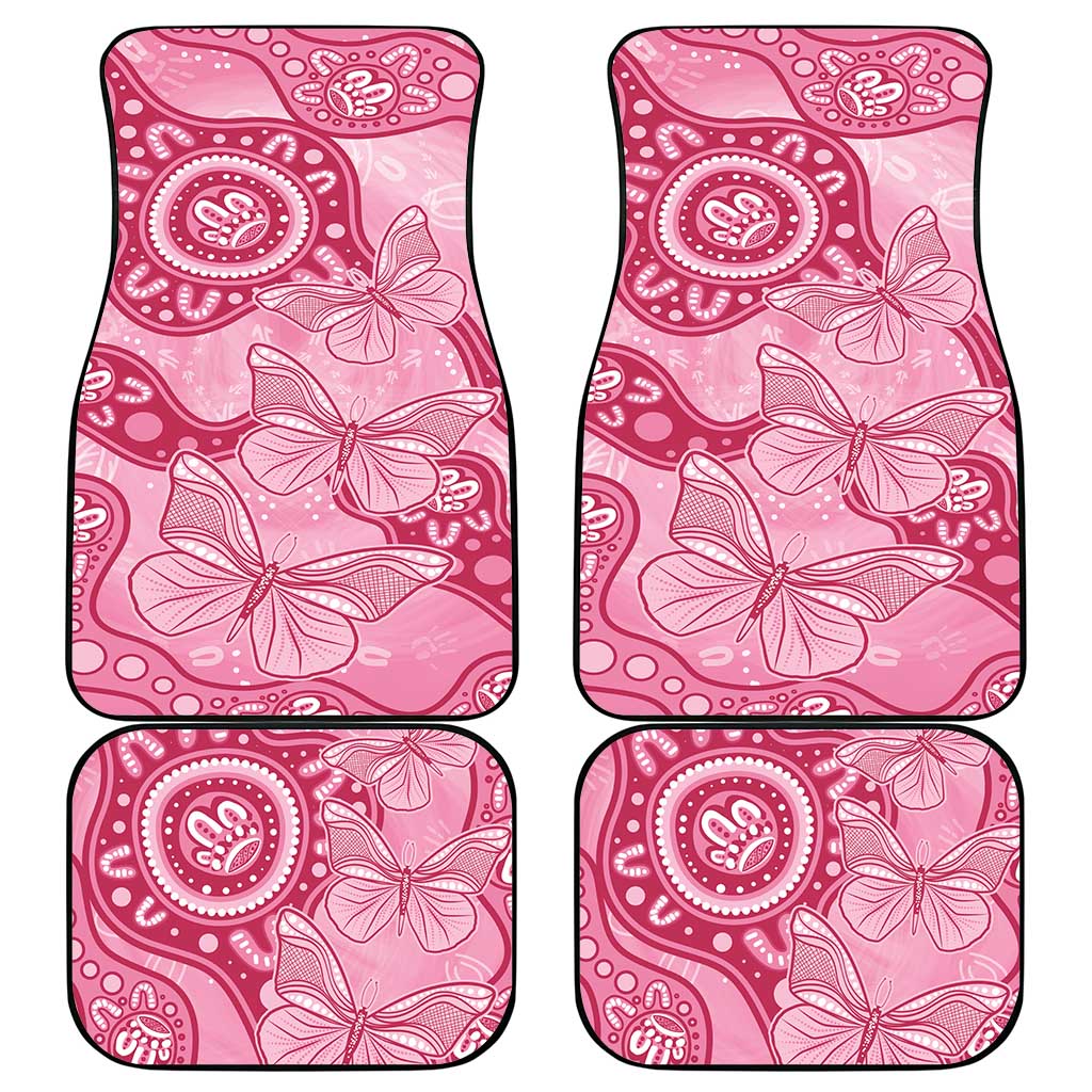 Australia Indigenous Car Mats Breast Cancer Pink Aboriginal Butterfly