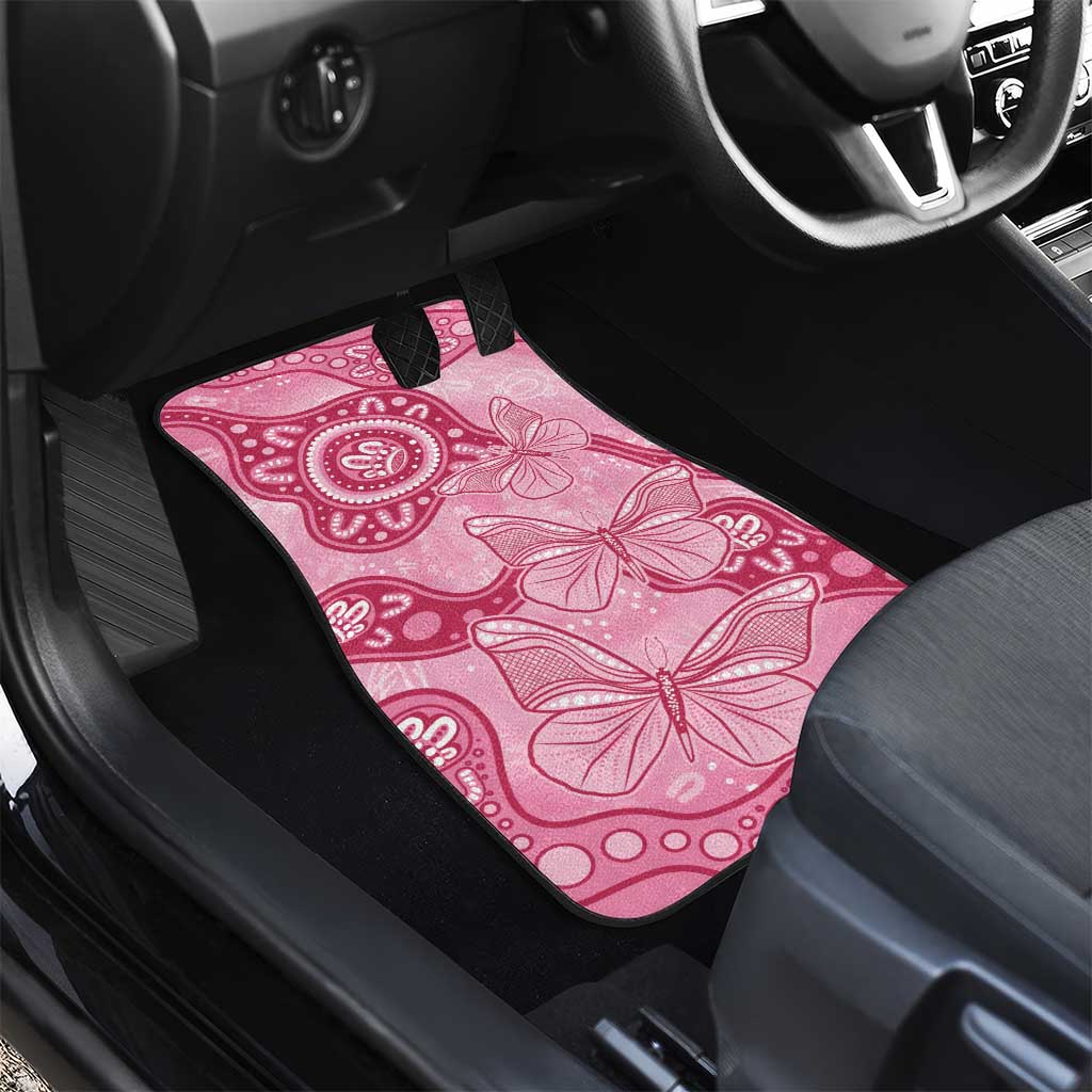 Australia Indigenous Car Mats Breast Cancer Pink Aboriginal Butterfly