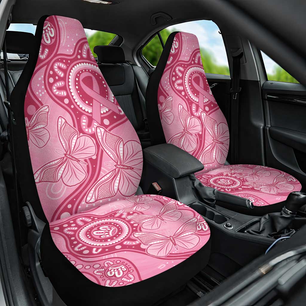 Australia Indigenous Car Seat Cover Breast Cancer Pink Aboriginal Butterfly